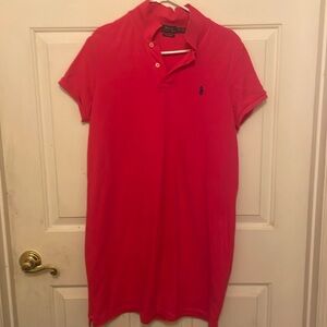 Polo Collared Dress by Polo Ralph Lauren. Colors: Hot Pink. Size is XL.